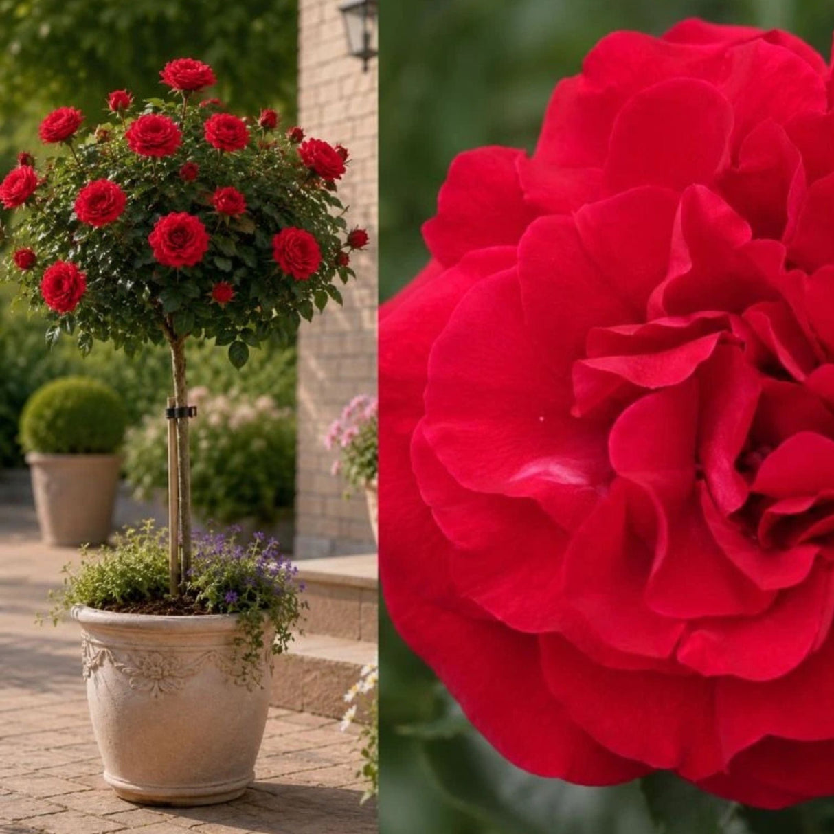 Růže stromková Pepino na kmínku 50–60 cm, výška 80–100 cm, květináč 10 l