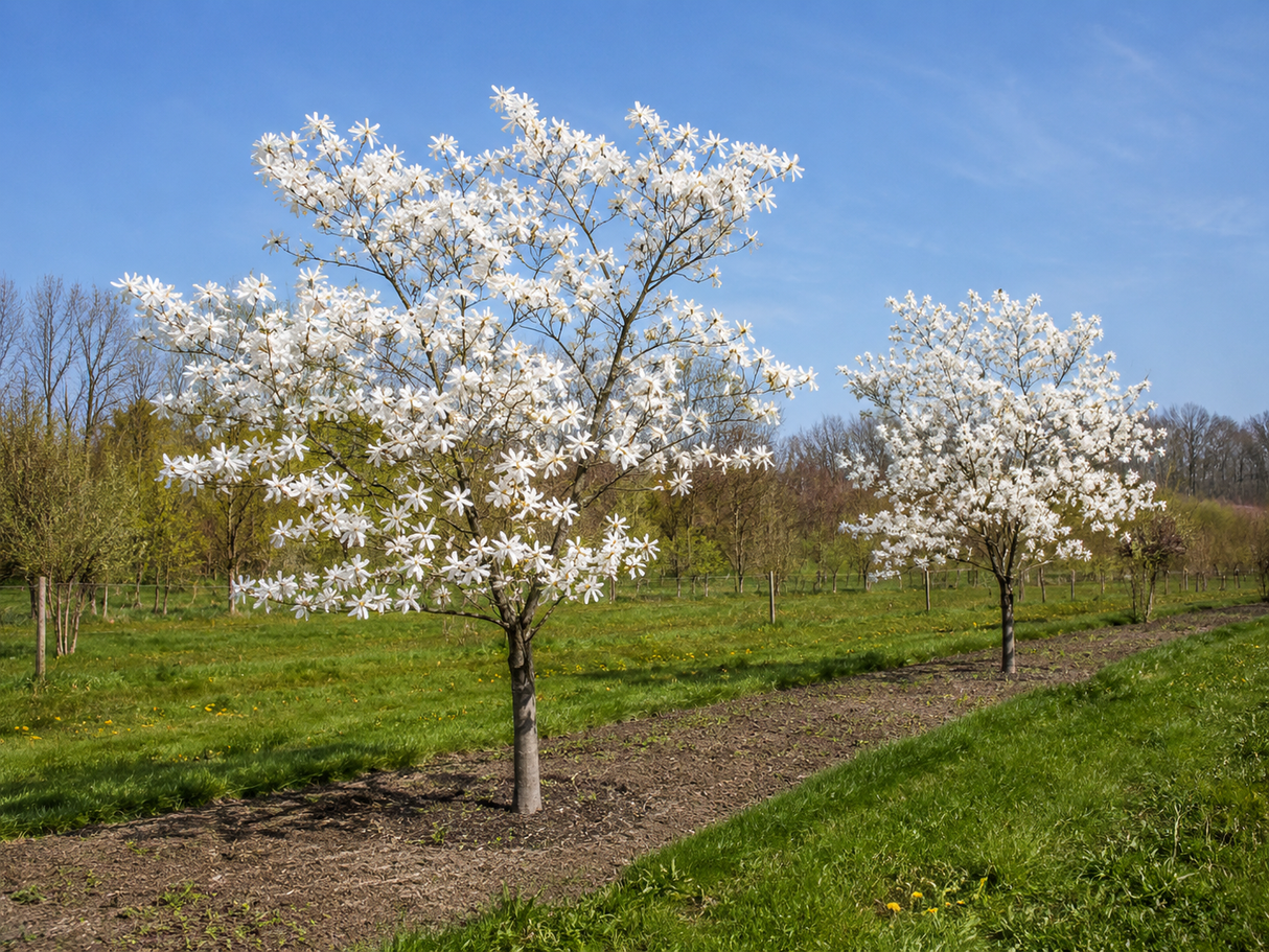 Magnolie hvězdokvětá Stellata na kmínku 50–60 cm, výška 110–130 cm, květináč 10 l