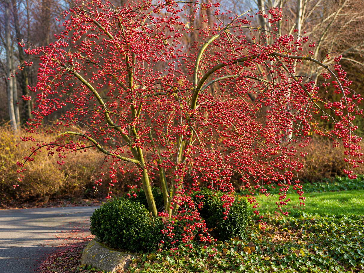 Okrasná jabloň Red Sentinel, výška 80–100 cm, květináč 26 cm