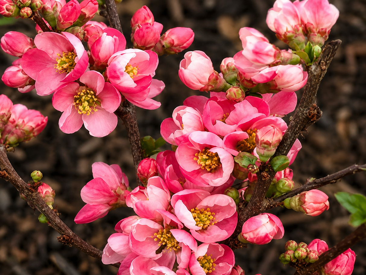 Kdoulovec japonský Pink Lady na kmínku 60–70 cm, výška 80–100 cm, květináč 3 l