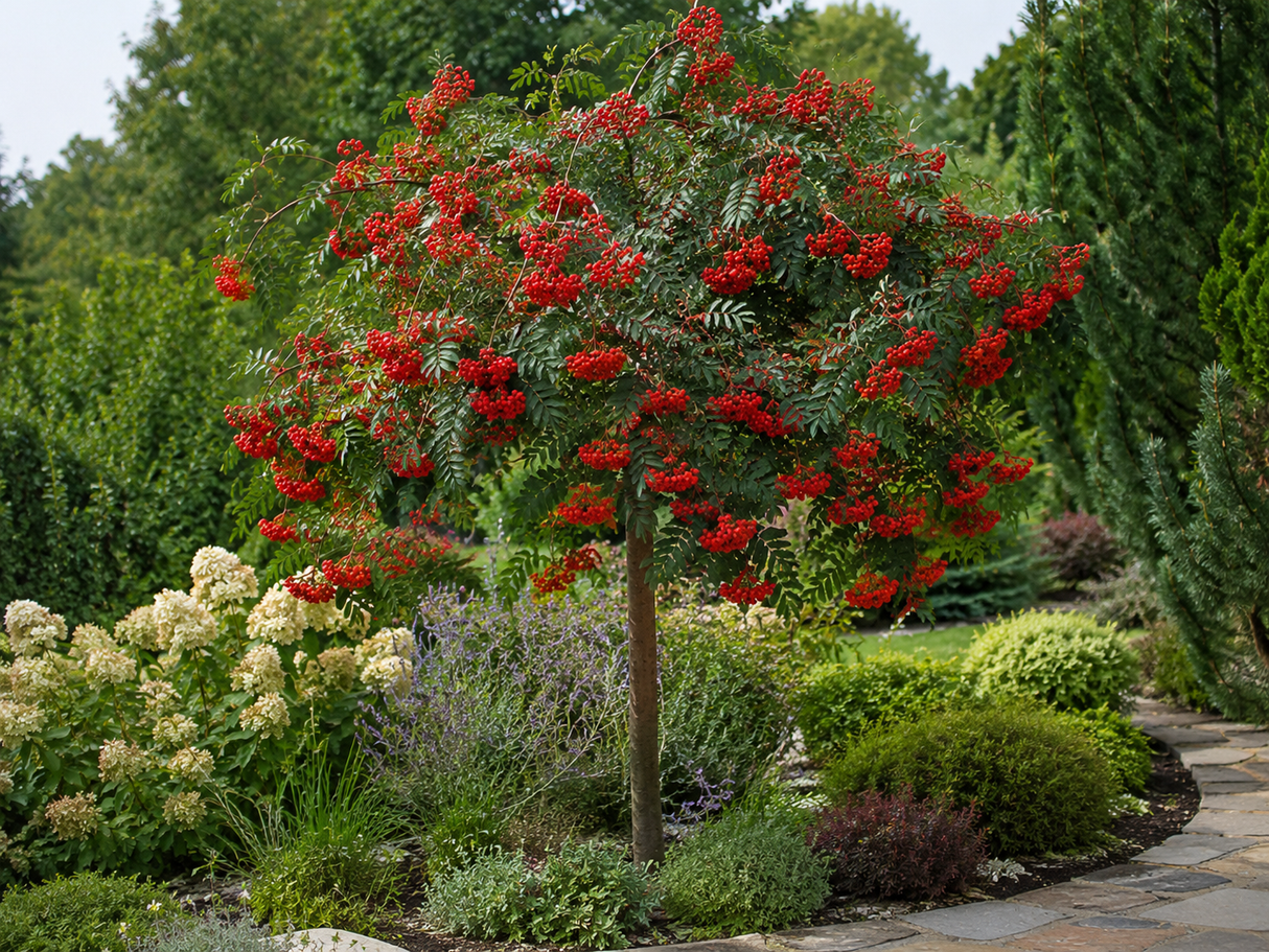 Jeřáb olšolistý Red Bird na kmínku 100–110 cm, výška 140–160 cm, květináč 3 l
