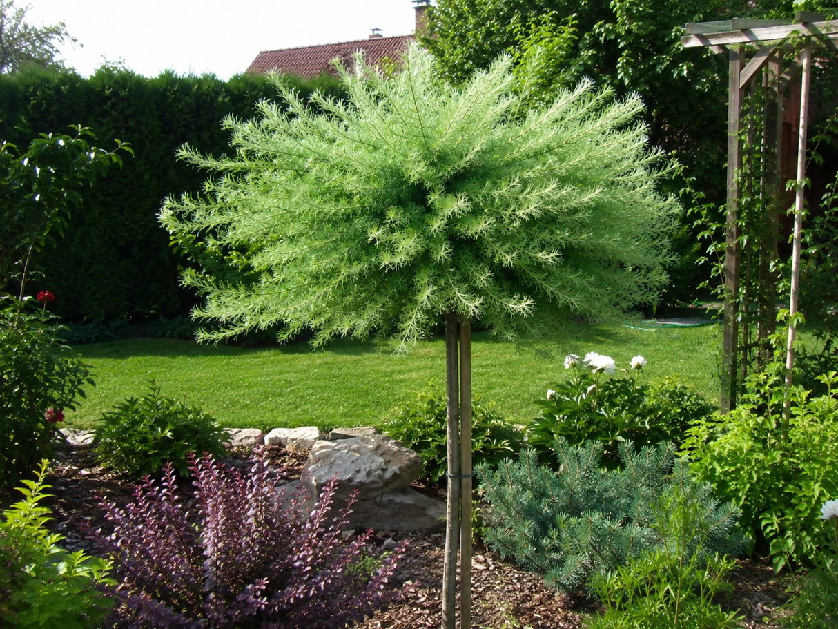 Modřín japonský Blue Dwarf na kmínku 110–120 cm, výška 130–140 cm, květináč 5 l