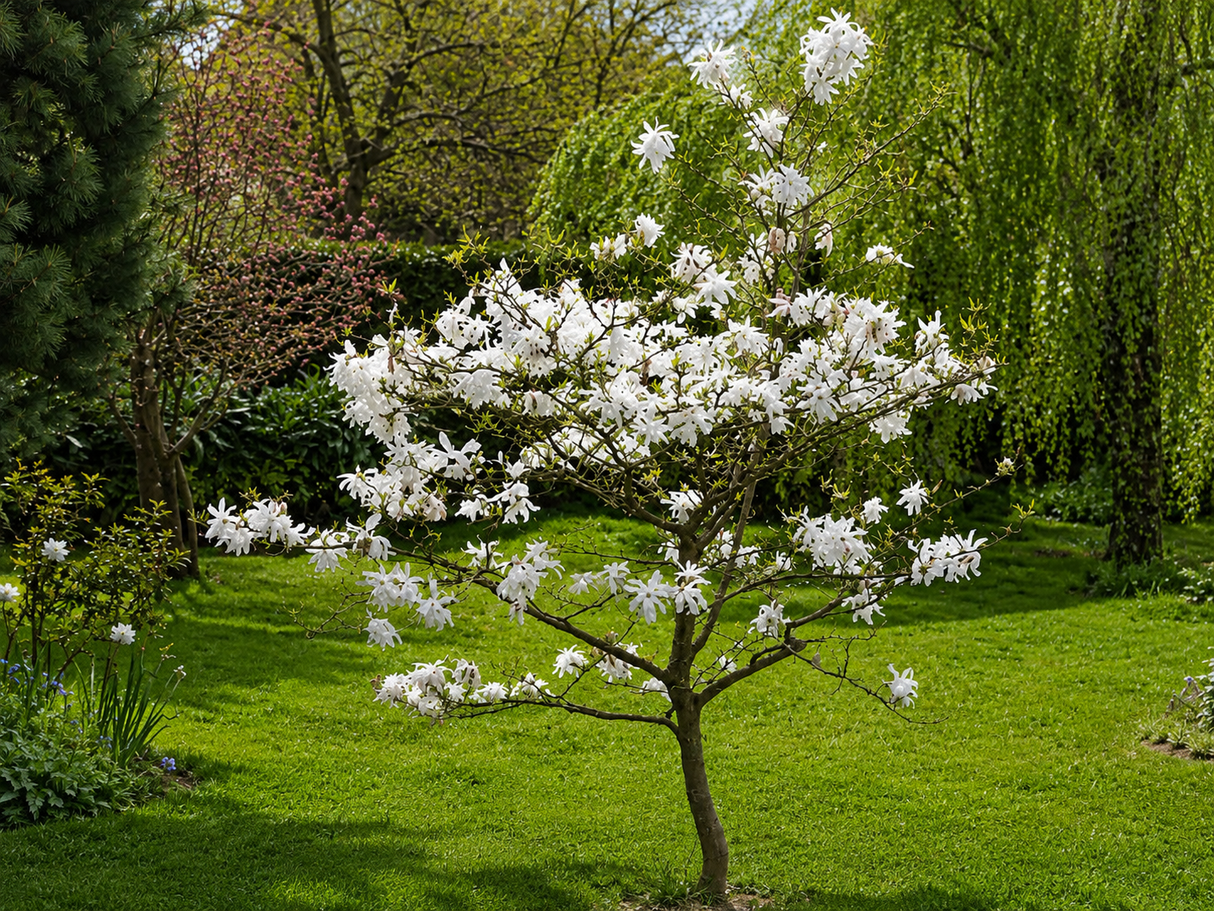 Magnolie hvězdokvětá Stellata na kmínku 50–60 cm, výška 110–130 cm, květináč 10 l