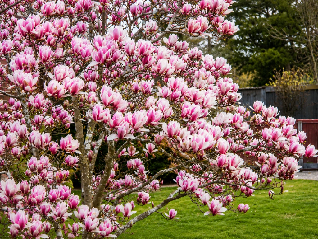 Magnolie Soulangeova na kmínku 50–60 cm, výška 110–130 cm, květináč 10 l